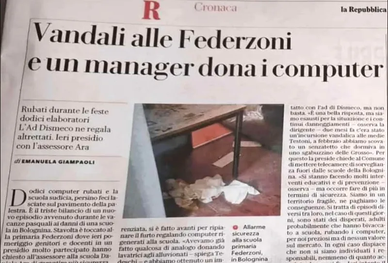 pc rubati scuole federzoni